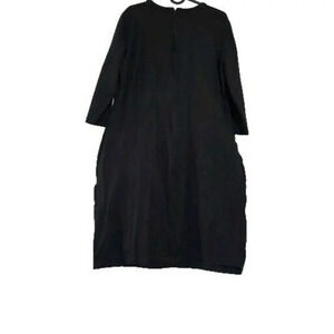 Nicole by Nicole Miller Size XL Black Dress 3/4 Sleeves Patchwork Suede Design